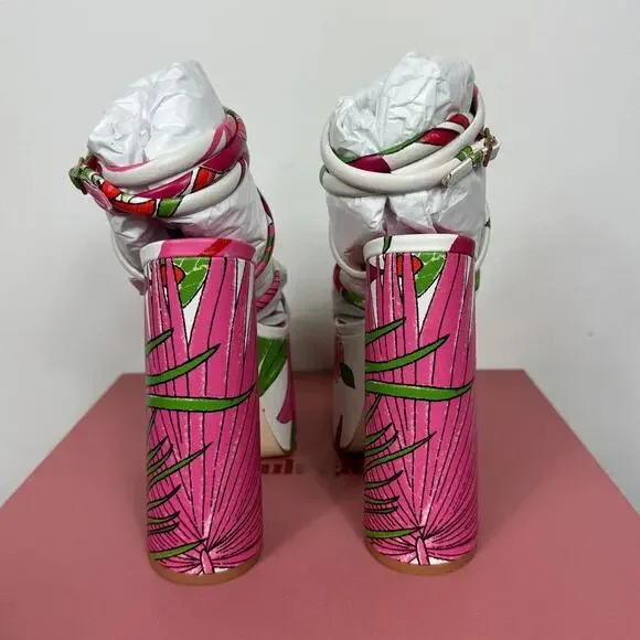 New Cult Gaia Hyte Platform Sandals in La Selva Floral Women's Size EU 39.5
